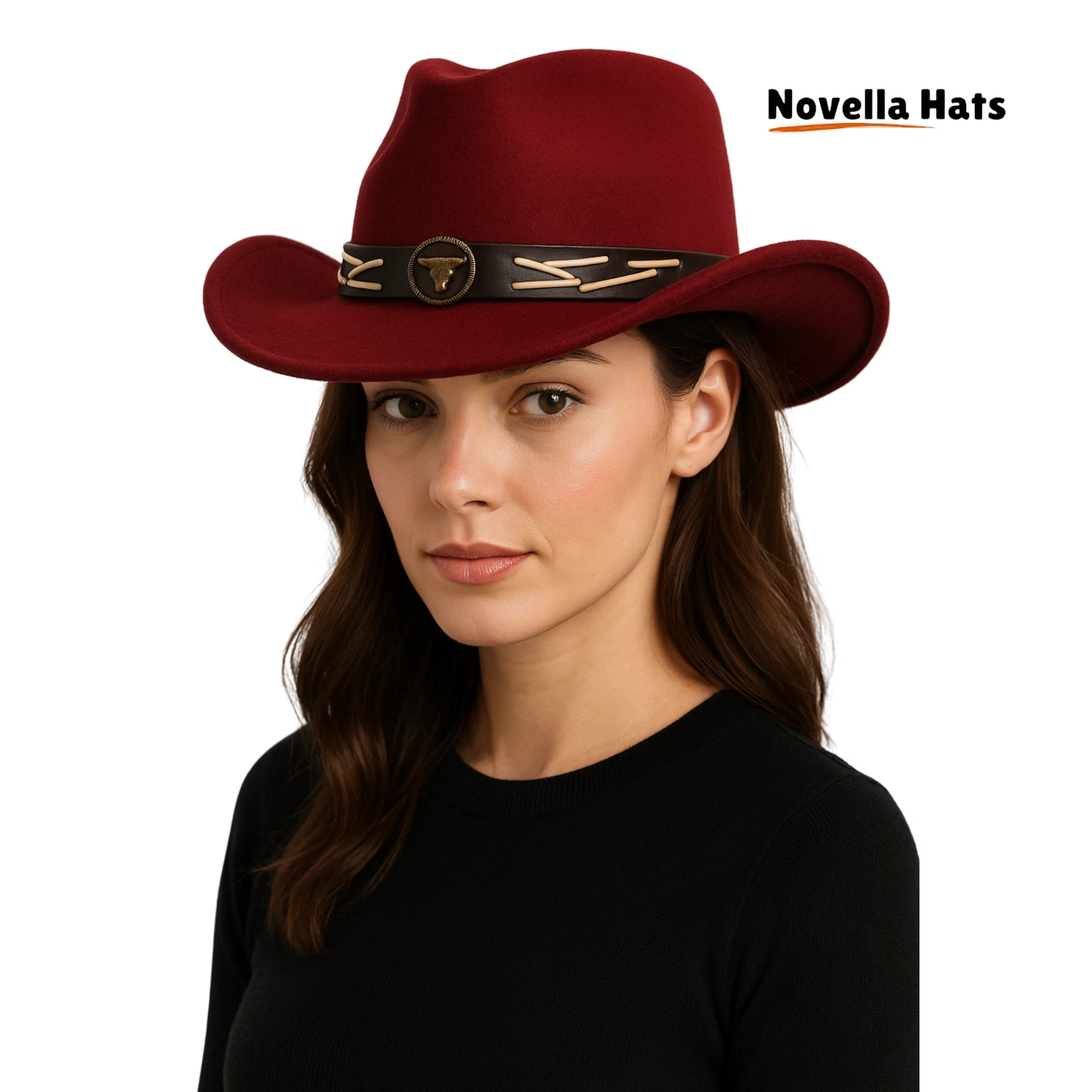 Western Cowboy Hat 100% Wool Felt Sun Hat Men Women | Adjustable Fit Premium
