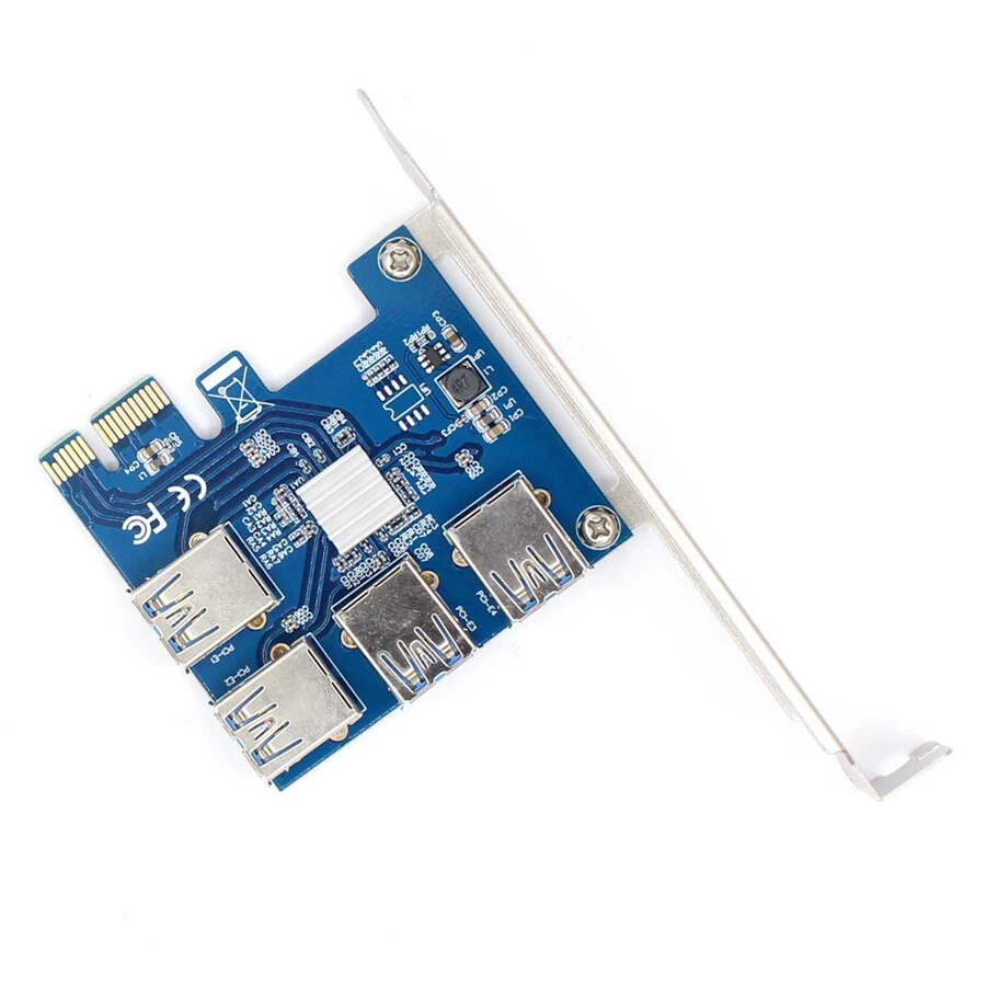 1 Pcs PCI Express 1 to 4 PCIe Riser Card USB 3.0 Port Multiplier Card Adapter - Image 4 of 4