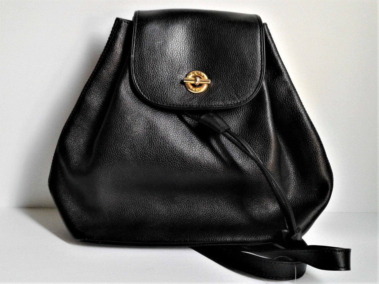 CELINE Backpack Drawstring Bag Leather Black Exce… - image 1