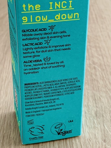 GLOW HUB The Glow Giver Facial Serum 30ml Full Size With Glycolic & Lactic Acid - Picture 5 of 7