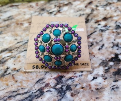Fashion Ring Dream out Loud by Selena Gomez Teal & Purple One Size Fits All NEW