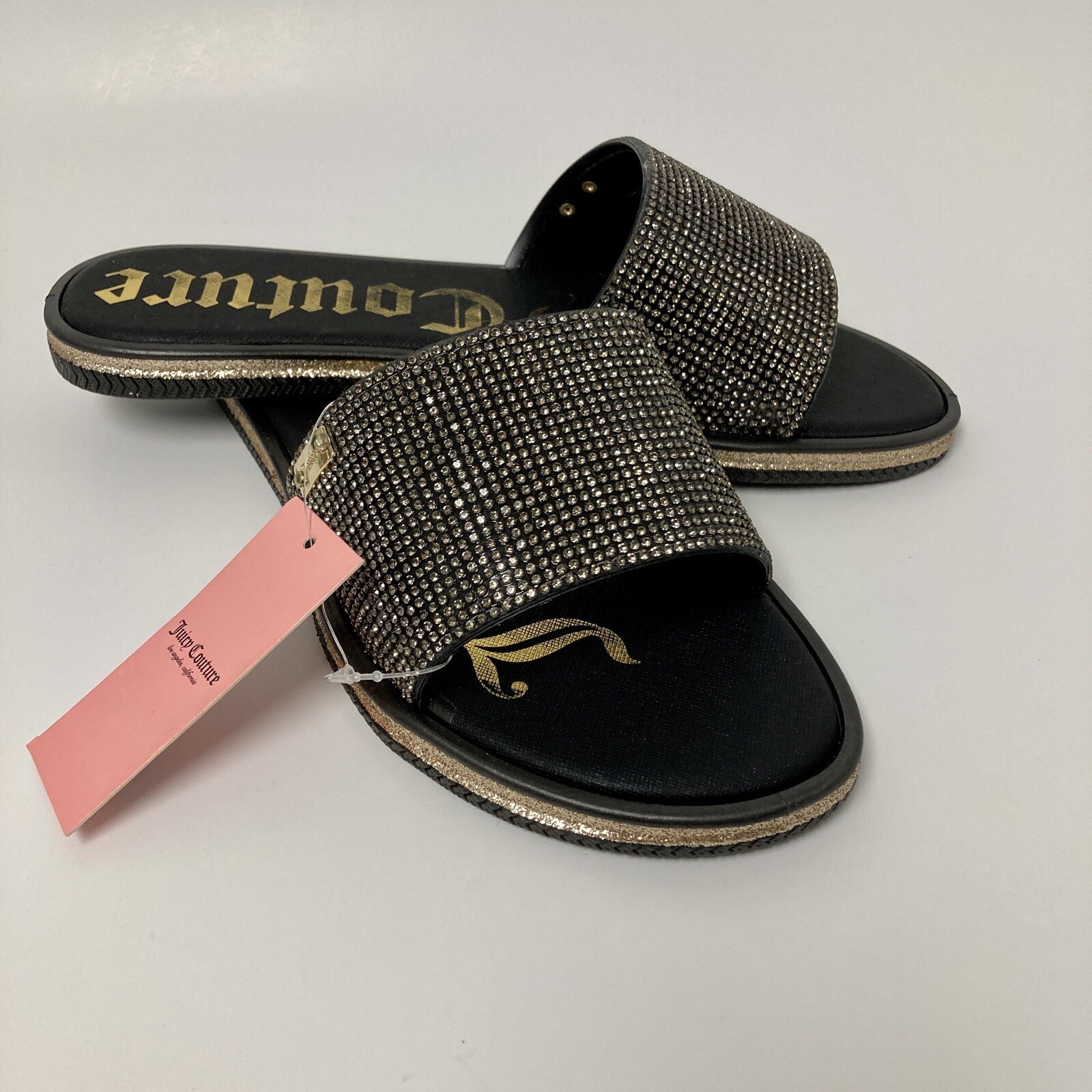 PANTOFOLA D’ORO SANDALI FLOP FLOP JUICY JUMMY 10 M SCIVOLI CRISTALLO NUOVI CON ETICHETTE ORO NERO