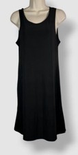 NY Collection Women's Black Scoop Neck Sleeve-less Shift Dress Plus Size 1X