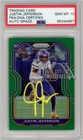 Justin Jefferson 2020 Panini Prizm Green Auto RC Card #398 PSA/DNA 10 (Yellow)