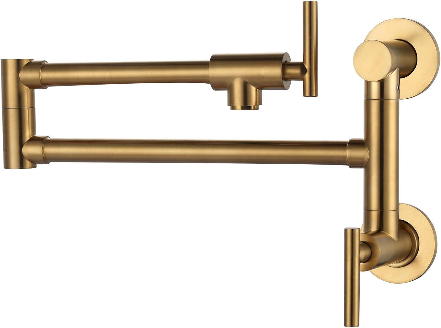 Brass Single Hole Pot Filler Faucet with Dual Spray Attachments