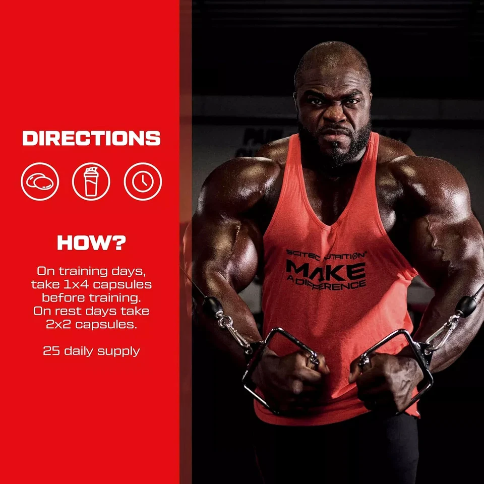 SCITEC AAKG 100-200 Caps - L-Arginine Nitric Oxide Muscles Pump Growth Pills - Image 4 of 4