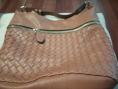 Madison West Handbag Woven Faux Leather Women's Purse/Tote,