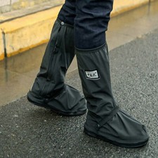 Reusable Rain Snow Shoe Waterproof Zipper Covers Anti-slip Overshoes Long Boots