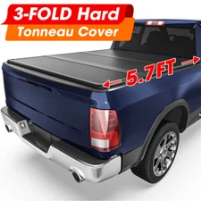 5.7FT Hard Folding Tri-Fold Truck Bed Tonneau Cover For Dodge Ram 1500 2009-2025
