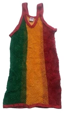 English Style Mens Premium Cotton Mesh String Vest - Rasta
