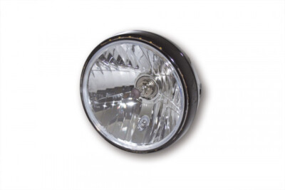 Highway Hawk Headlight with LED ''Shin Yo 7 inch Reno 2'' Black/E-Test