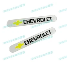 For CHEVROLET White Car Trunk Side Fenders Door Badge Scratch Guard Sticker 2pcs