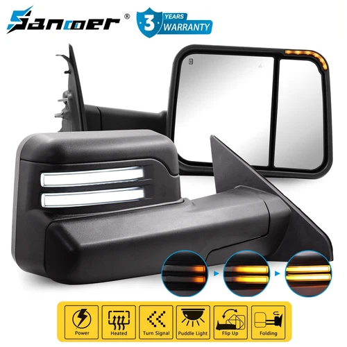 SANOOER 2019-2024 Dodge Ram 1500 Tow Mirrors Power Heated Switchback Blind Spot
