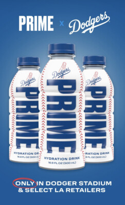 Dodgers x Prime Hydration Drink EXCLUSIVE TO LA 1 Bottle Logan