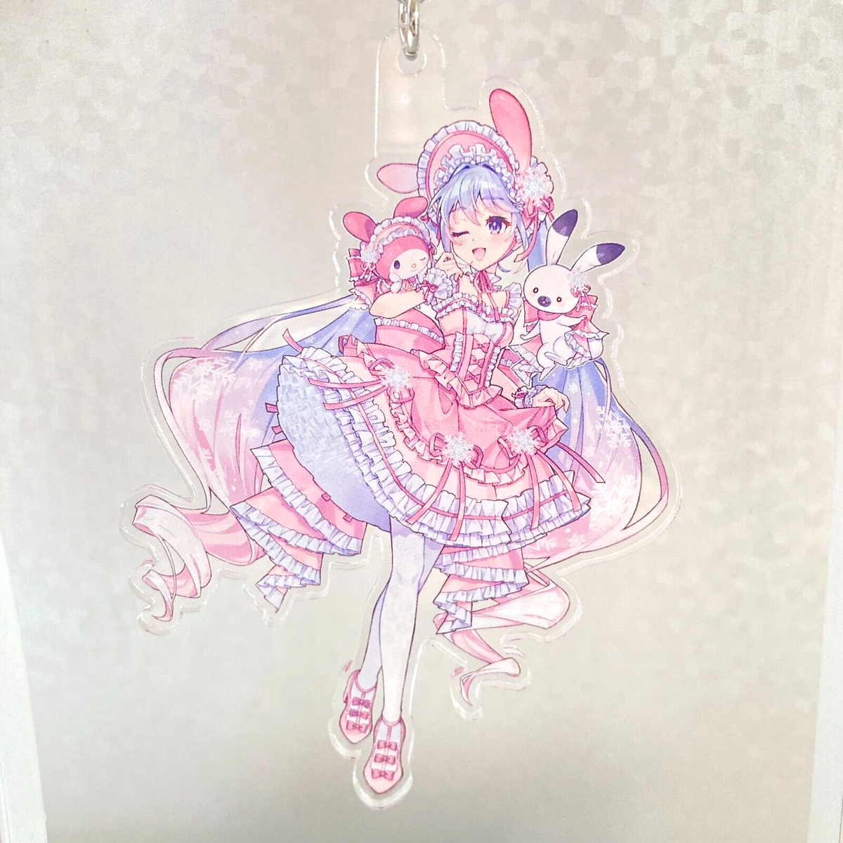 Snow Hatsune Miku My Melody Sanrio Collab Gotochi Keychain Charm N