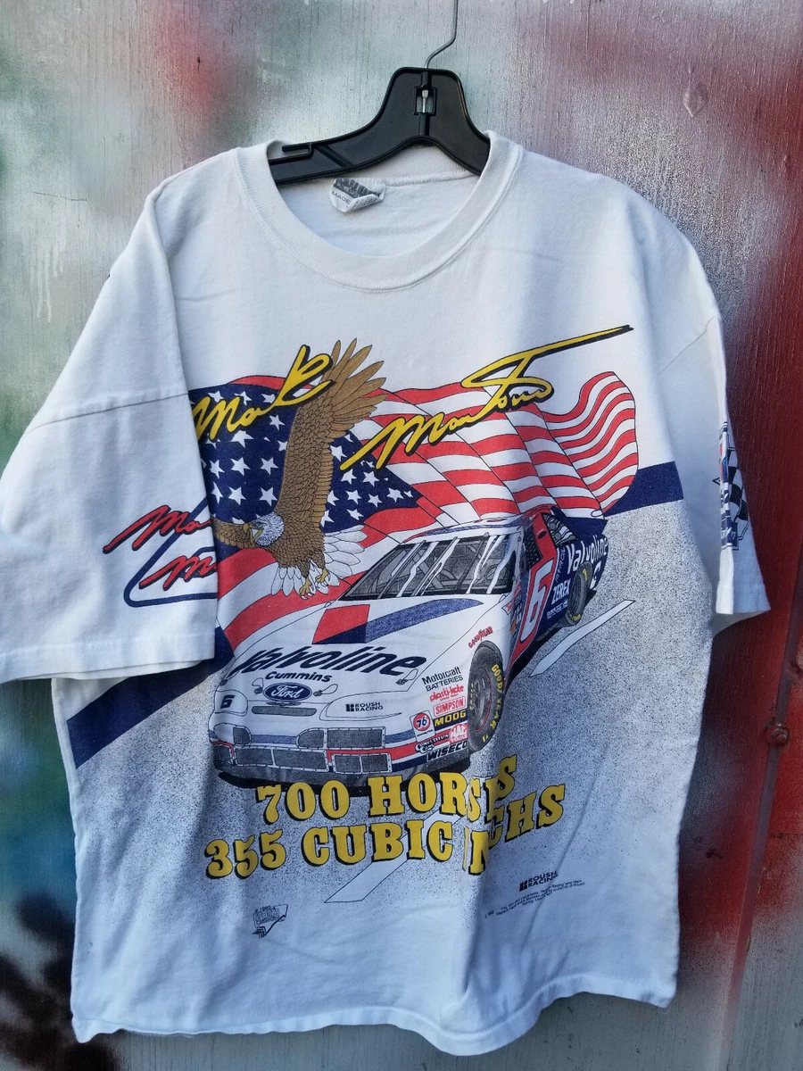 Vintage ALL OVER PRINT Nascar Racing Mark Martin American Muscle Roush  Shirt XL