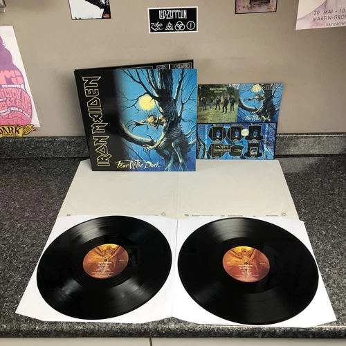 LP DOUBLE IRON MAIDEN FEAR OF THE DARK EMD 1032 UK 1ST PRESS 1992 NM-/NM- SUPERB