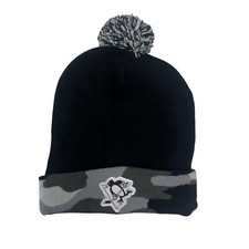 84 Lumber Penguins Knit Beanie Hat Black Pom Camo NFL Hockey Winter 