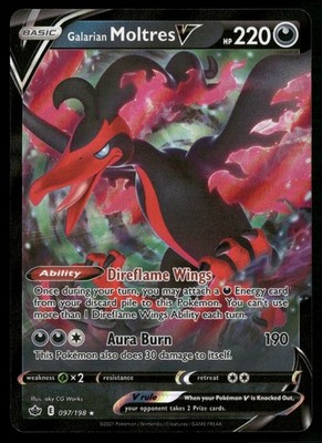 Galarian Moltres V SWSH06: Chilling Reign 097/198 Pokemon TCG