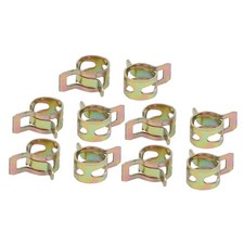 10 Pcs 8mm Spring Band Type Action Fuel Hose Pipe Air Clamp Bronze Tone