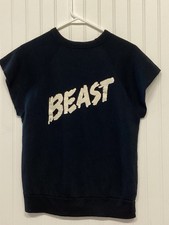 VTG Beast Unisex D.G. Sports Wear Short Sleeve Sweatshirt Black Medium USA Made