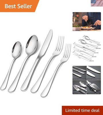 Elegant 20-Piece Stainless Steel Flatware Set for 4 - Mirror Polished & Dishw...
