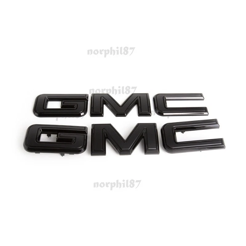 NEW Front & Rear Emblem Black kit For 2019 - 2025 GMC Sierra 1500 2500HD 3500HD - Image 2 of 4