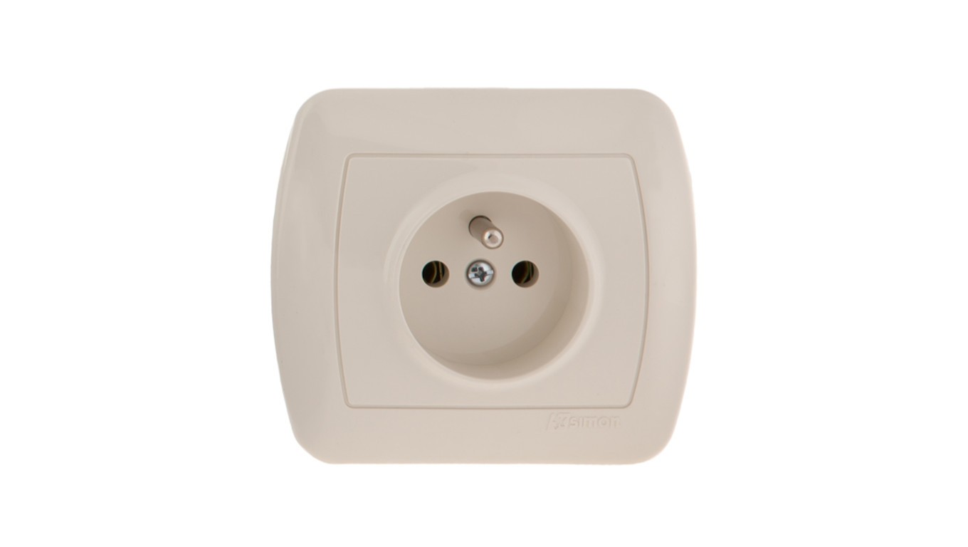 Simon Akord Single Socket with/u 16A IP20 Beige AGZ1e/12