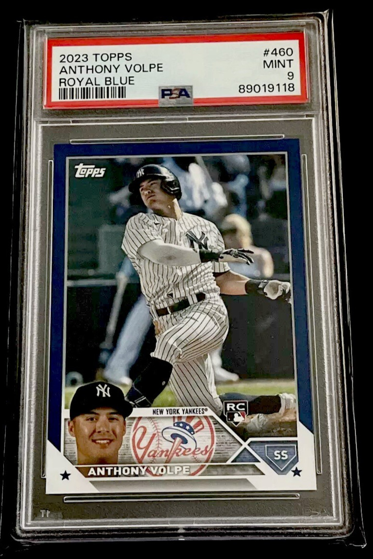 2023 Topps  Series 2 Anthony Volpe #460 Royal Blue Parallel RC PSA 9 Yankees