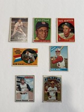 Lot Of Topps Baseball Cards Including Hall Of Famers and Curt Flood Rookie card