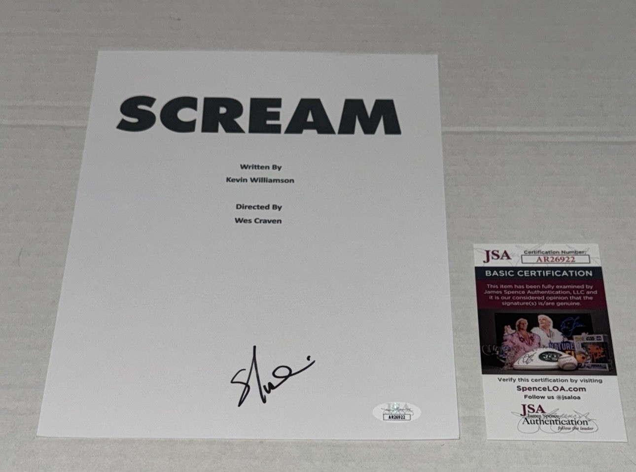SKEET ULRICH SIGNED SCREAM FULL MOVIE SCRIPT AUTOGRAPHED JSA COA | eBay