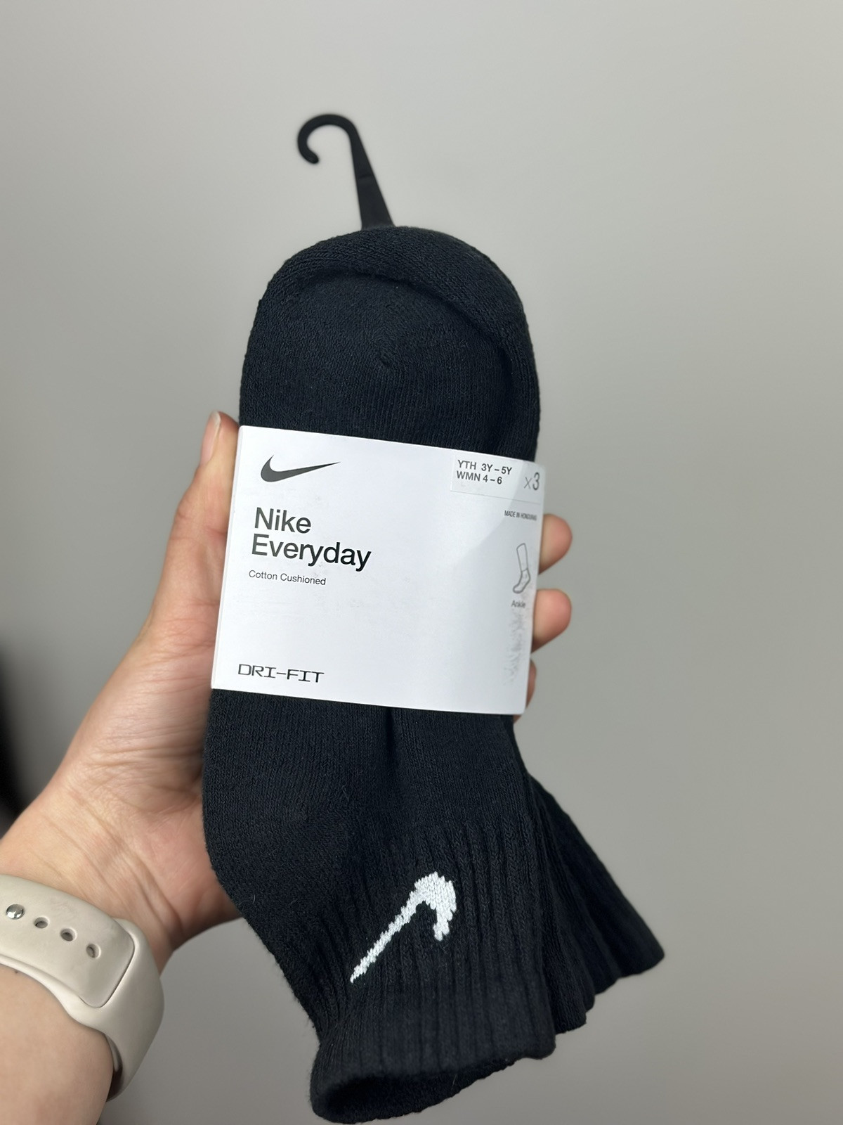 Nike Everyday Kids Dri-Fit Black Sock 3y-5y Unisex   New With Tag (packaging)