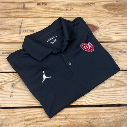 Jordan Oklahoma Sooners Dri-FIT Polo Shirt Men’s 2XL Black Red Trim NCAA - Picture 8 of 8