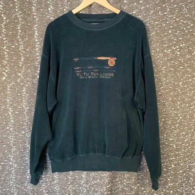 Vintage Oarsman Tu Tu Tun Lodge Gold Beach Oregon Fleece Sweatshirt Size M