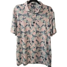 Bad Birdie Core Polo Mirage Oasis Mens Large Performance Pastels Stretch NWT