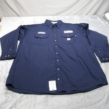 Carhartt FR Work Shirt Mens XXL Blue Flame Resistant Button Down Fernando NEW