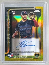 Leo Jimenez 2025 Topps Gilded Chrome #CGA-LJ Yellow Gold Refractor Auto RC /75