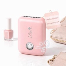 Rechargeable Mini Lash  Nail Fan   Quiet USB Handheld Small, Soft Pink