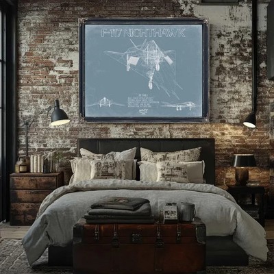 F-117 Nighthawk Aircraft Blueprint Wall Art - Original Fighter Plane Print