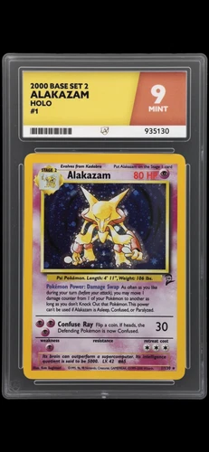 Base Set 2 Alakazam Holo 1/130 Pokémon Card WOTC 1999 Vintage ACE 9 MINT