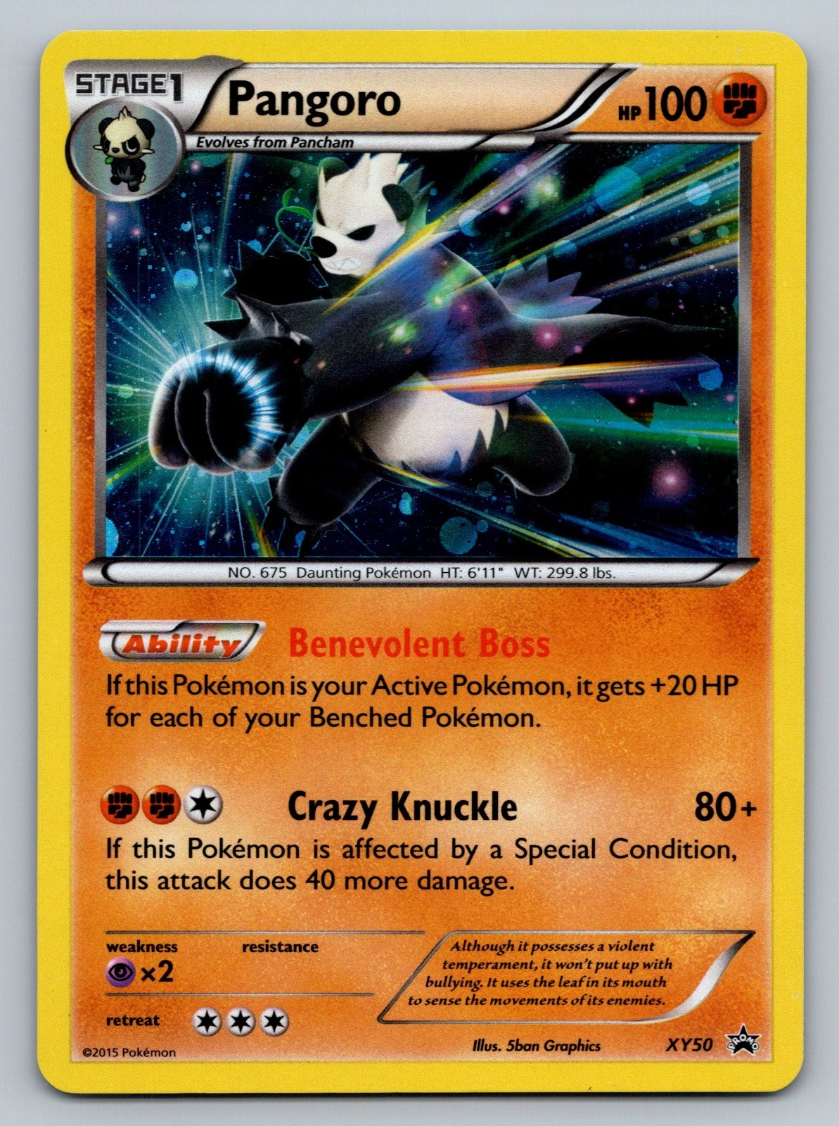 Pangoro Promo XY Promos Fighting XY50 Cosmos Holo