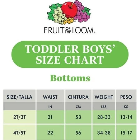Cuecas boxer de algodão Fruit of the Loom criança menino, pacote com 10, tamanhos 4T-5T - Imagem 3 de 4