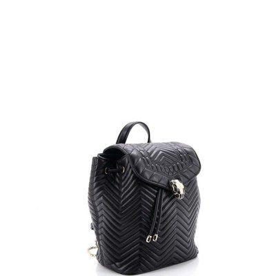 BVLGARI Serpenti Forever - Black Leather Backpack Bvlgari Serpenti Forever Black Quilted Nappa Leather  main image 2
