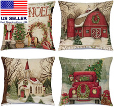 Christmas Decorations Christmas Pillow Covers 18 X 18 Inches Set of 4 - Xmas Ser