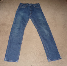 LEVI LEVIS 505 REGULAR FIT STRAIGHT LEG MENS MEDIUM WASH JEANS 36 X 34 RED TAB
