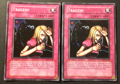Yu-Gi-Oh! 2x Tragedy, RDS-EN049, Super Rare, 1. Edition, Englisch, NM-EX/ Good