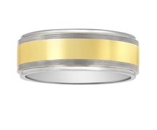 Brilliance Fine Jewelry Mens Tungsten Yellow Finish High Polish Center Band 12