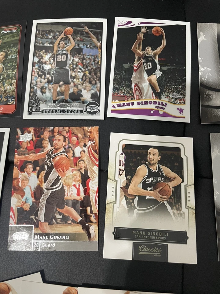 LOTE DE 23 TARJETAS Manu Ginóbili ¡¡Gran inversión!! Spurs Bowman Chrome Topps Prestige Foto 3 de 4