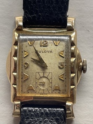 Bulova Senator Watch Swiss 17J Hand Winding 10K Rolled Gold Case Mens Vintage