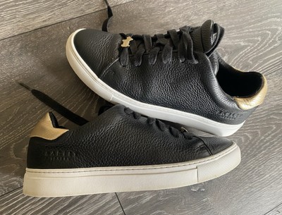 Radley Milton Leather Trainers, Size 4, Women’s, Black And Gold,  Doggie,Designer UK